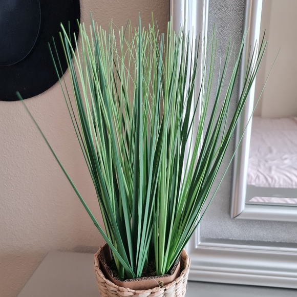 THRESHOLD Artificial Grass Plant 17" Fake Potted Plants in BASKET - Picture 2 of 4